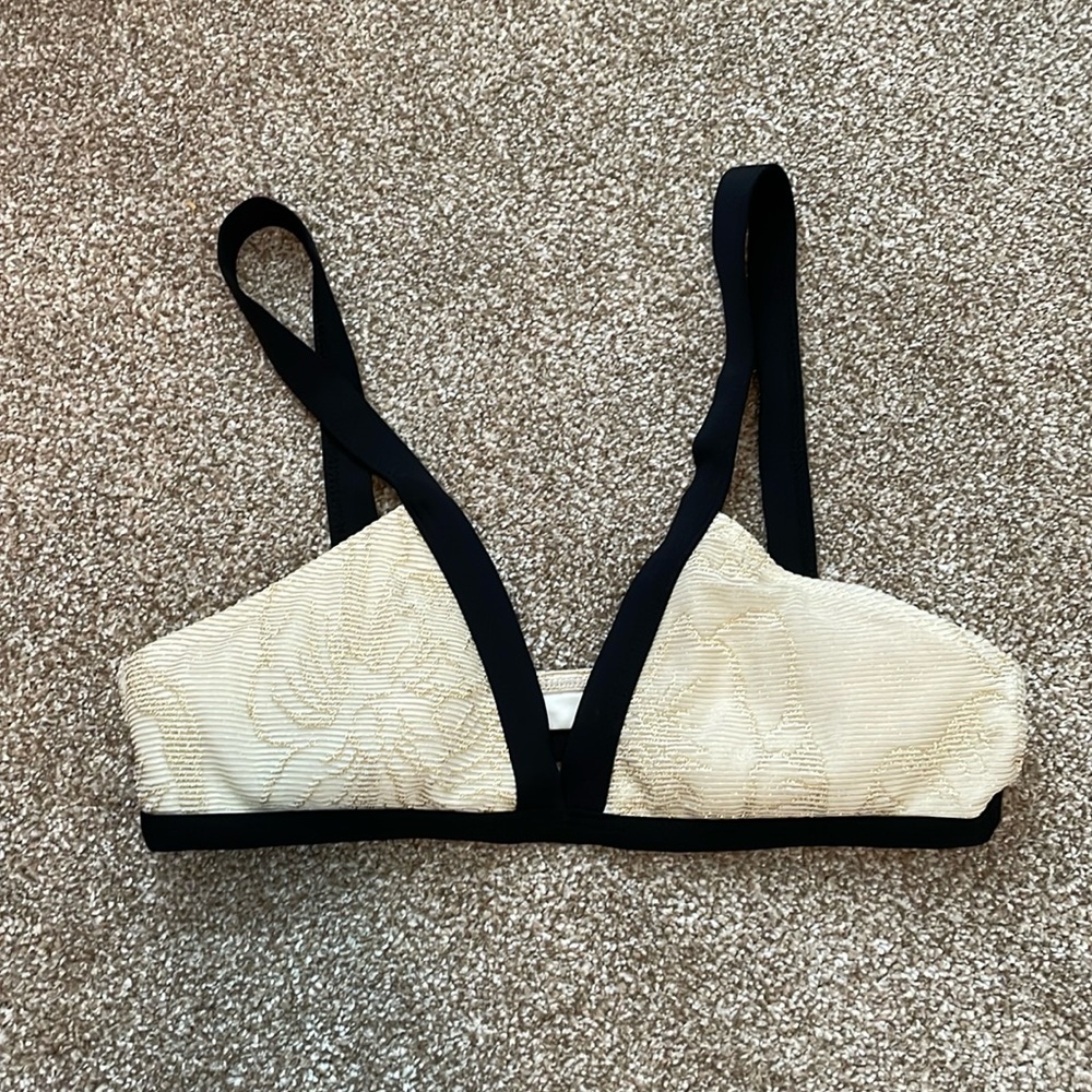 L space gold/white/black bikini top